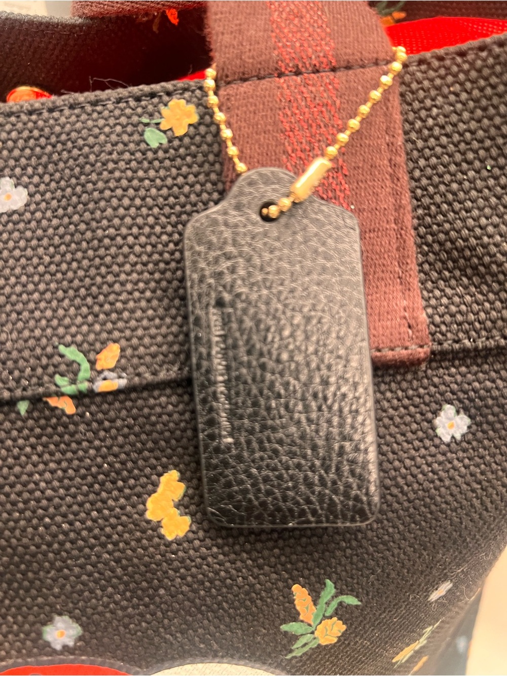 Coach Black Canvas Tote with Red Apple Snoopy Graphic - Picture 9 of 11